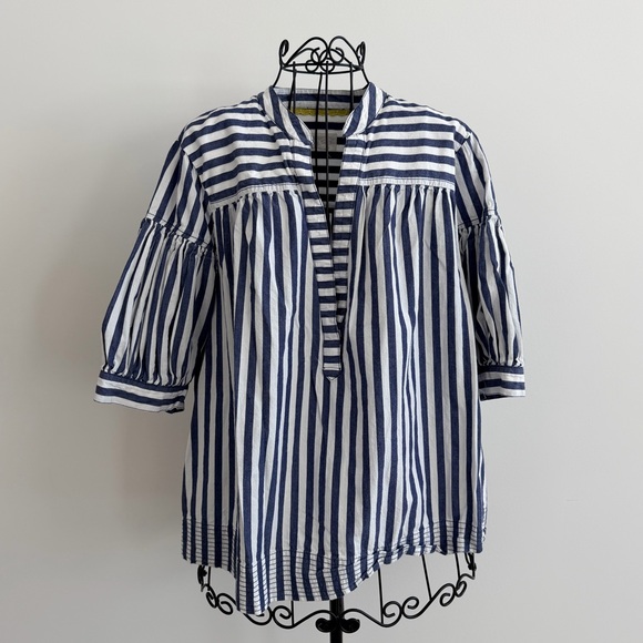Anthropologie Tops - Anthropologie Navy and White Striped Top